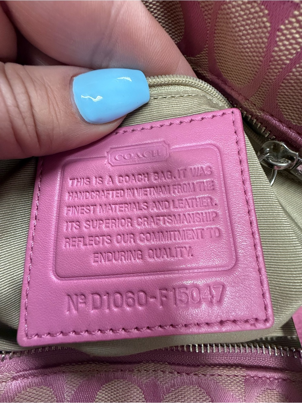 2010 Coach Pink Soho Signature Canvas Tote with Leather Trim - Picture 11 of 14